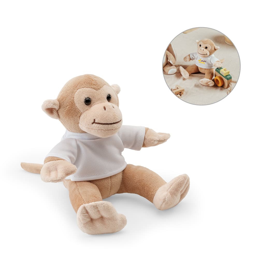 MONKY Peluche Macaco com T-shirt – Altura Sentado 150 mm